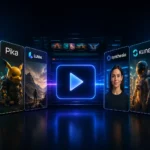 AI video generation pricing, AI video credits, and AI video business model illustrated with video production and financial growth
