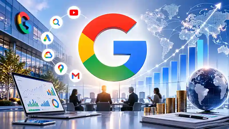 Chart illustrating Google business model pressure in 2026, with rising AI capital expenditures outweighing strong search advertising revenue and Google Cloud profitability