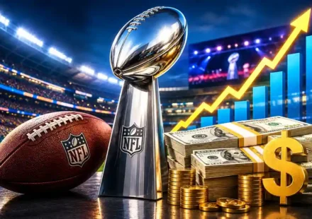 Super Bowl LX revenue analysis showing advertising records, Bay Area economic impact claims, and who actually made money from the event.