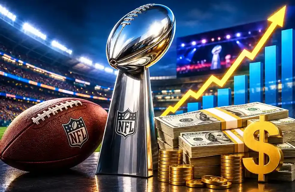 Super Bowl LX revenue analysis showing advertising records, Bay Area economic impact claims, and who actually made money from the event.